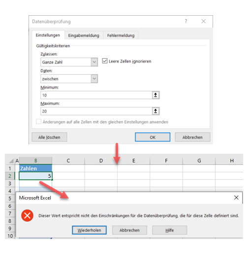Zellenwert einschränken 3