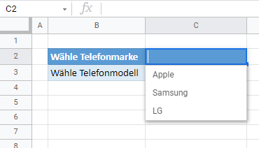 abhängig GS erste Dropdown