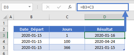 addition jours date directe