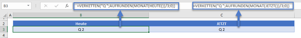 aktuelles quartal aus datum ermitteln