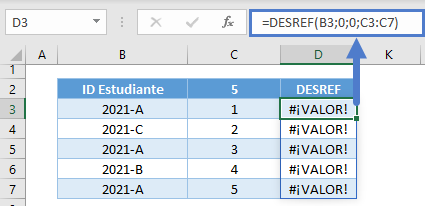 array dinamico función desref