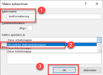 bedFormatierung Name Makro