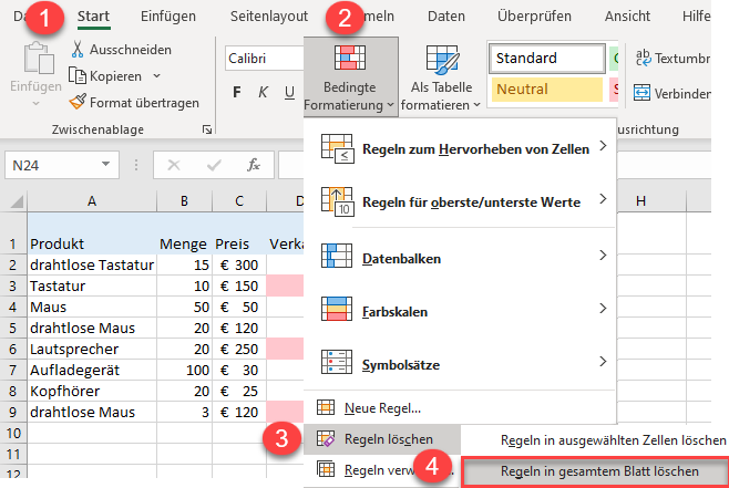 bedingte Formatierung 45