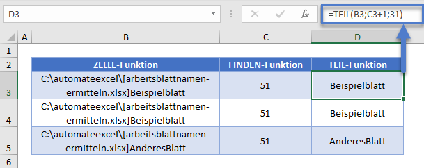 blattnamen ermitteln teil funktion