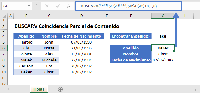 buscarv coincidencia parcial de contenidos