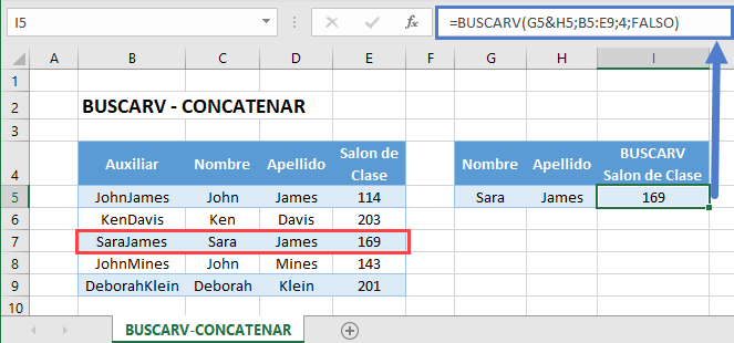 buscarv concatenar