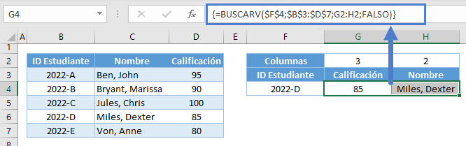 buscarv multiples columnas formula rango col1
