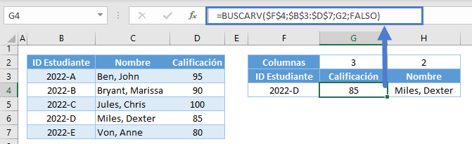 buscarv multiples columnas formula rango col2