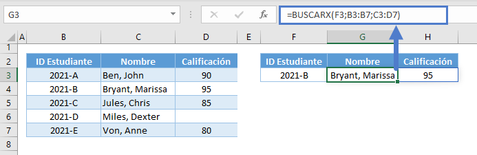 buscarx devolver mas de una columna