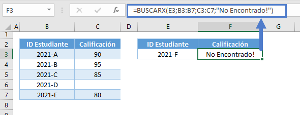 buscarx manejo de errores