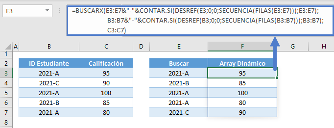 buscarx valores duplicados array dinámico