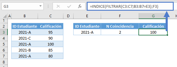 buscarx valores duplicados indice filtrar