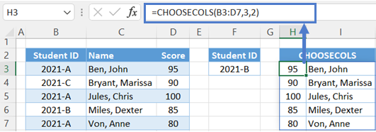 choosecols function