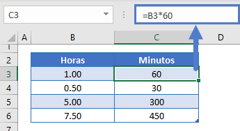 convertir horas en minutos tabla