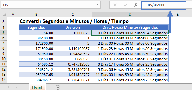 convertir segundos a minutos horas