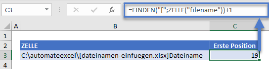 dateinamen einfügen erste position
