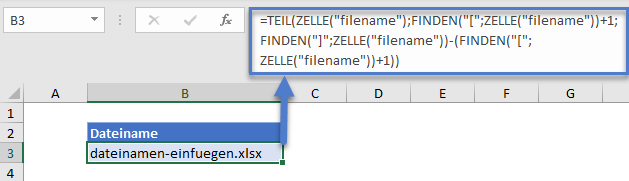 dateinamen einfügen hauptformel