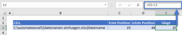 dateinamen einfügen laenge