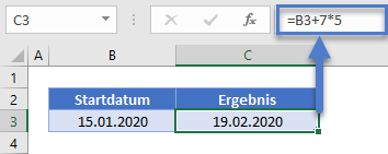 datum 5 wochen hinzuaddieren