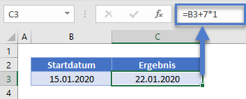 datum eine woche hinzuaddieren