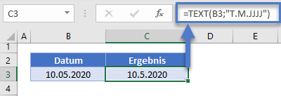 datum text umwandeln funktion