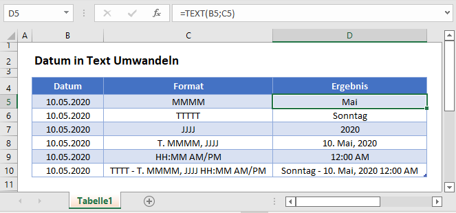 datum text umwandeln hauptfunktion