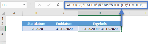 datumsbereich erstellen text funktion