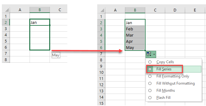 dragdrop fill months