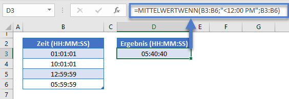 durchschnittszeit berechnen mittelwertwenn funktion