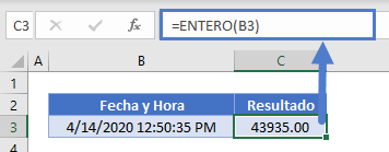 fecha hora entero