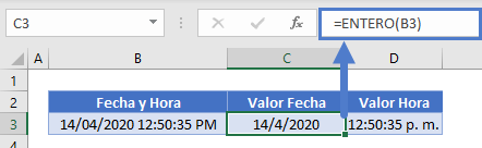 fecha hora valor hora formateado