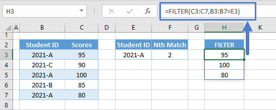 filter index filter function