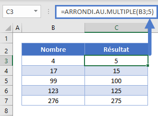 fonction arrondi au multiple 5 exemple