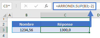 fonction arrondi superieur centaine plus proche