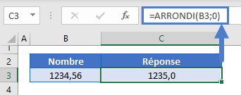 fonction arrondir nombre entier plus proche