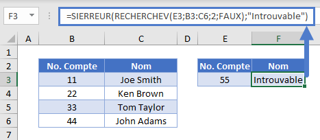 fonction sierreur avec recherchev toutes erreurs