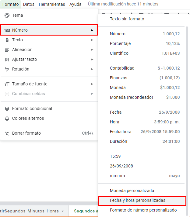 formato fecha hora personalizada gsheets1