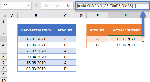 fruehestes spaetestes datum mit kriterien finden max wenn funktion