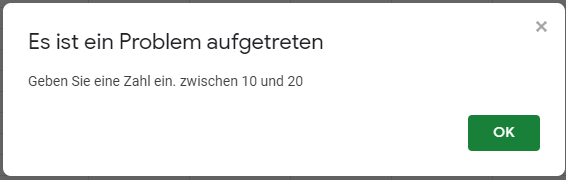 google sheets Zellenwert beschränken 3