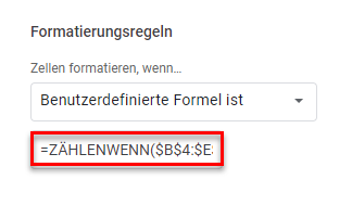 google sheets doppelte Werte hervorheben Formel