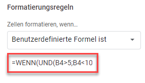 google sheets mehrere Bedingungen Formel