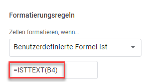 google sheets wenn Zelle beliebigen Text enthält Formel 1