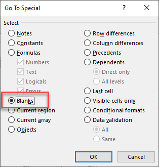 how to sort blanks