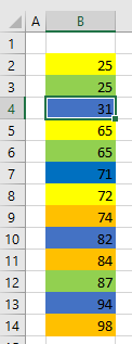 how to sort color list