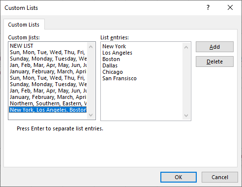 how to sort dialog lists
