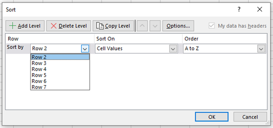 how to sort-horizontal 5