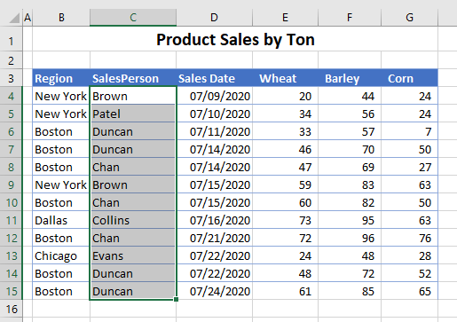 how to sort select single column