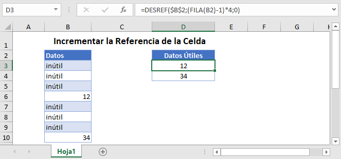 incrementar referencia de celda