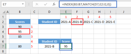 index match horizontal lookup array