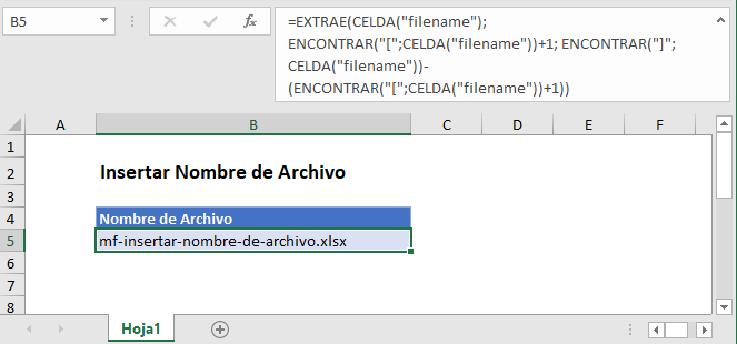 insertar nombre de archivo